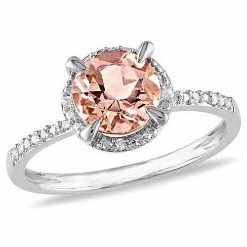 9.75 Karat Morganit und Diamanten Ring 14K Weißgold - harrychadent.ch