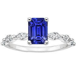 Akzent Verlobungsring Smaragd Ceylon Saphir & Diamant 4,50 Karat