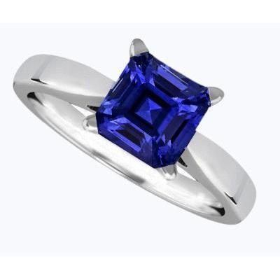 Asscher Solitaire Saphir-Verlobungsring Konischer Schaft 1,50 Karat - harrychadent.ch