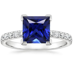 Atemberaubender Verlobungsring srilankischer Saphir und Diamant 5,5 Karat