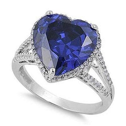 Big Heart Sri Lanka Blauer Saphir Diamant-Verlobungsring 5,75 Karat