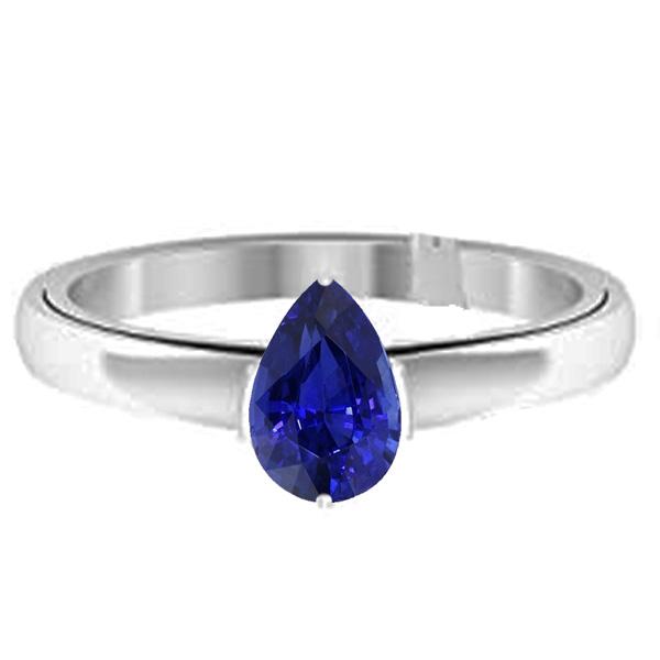 Birnen-Solitär-Ring mit natürlichem blauen Saphir 1,50 Karat - harrychadent.ch