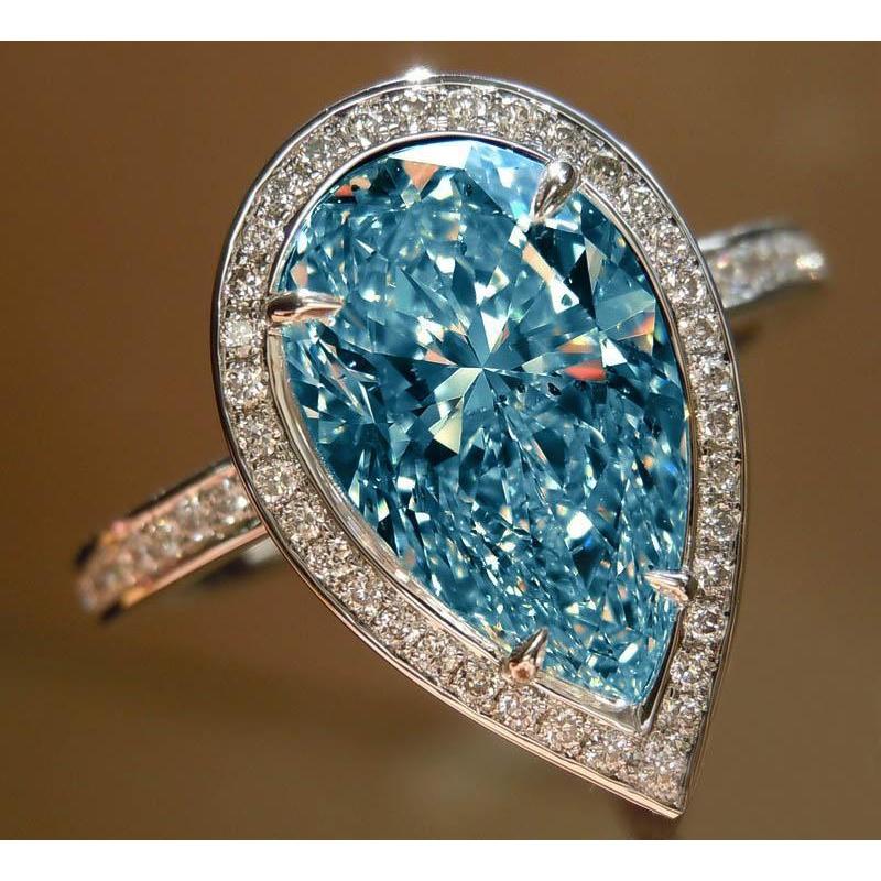 Blauer Diamant-Verlobungsring
