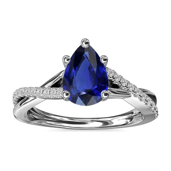 Blauer Saphir Diamant Ehering Schmuck Twist Style 2,50 Karat - harrychadent.ch