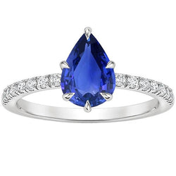 Blauer Saphir & Diamant Jubiläumsring Birnenschliff Akzent 5 Karat
