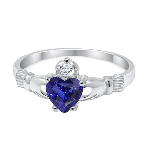 Blauer Saphir & Diamant Ring Herz Sri Lankan Saphir 1,25 Karat - harrychadent.ch