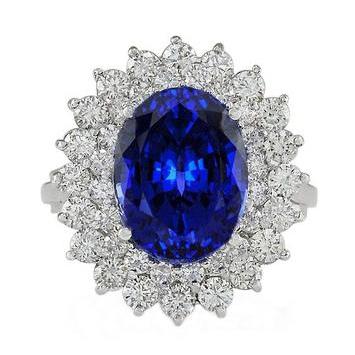 Blauer Saphir-Diamantring