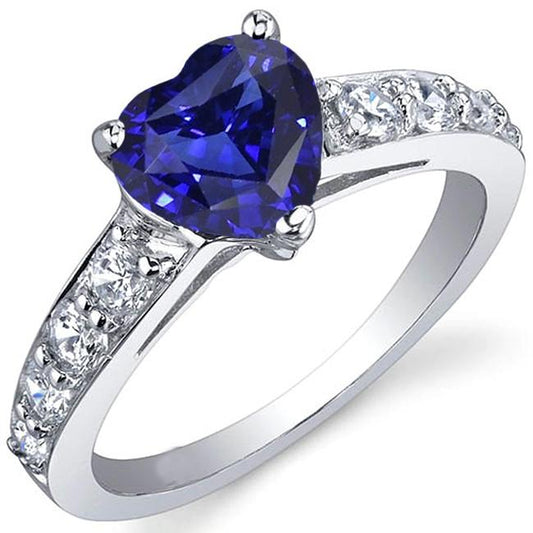 Blauer Saphir Edelstein Ring Herzschliff 3,50 Karat Krappenset Schmuck - harrychadent.ch