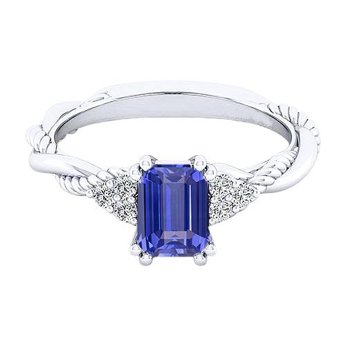 Blauer Saphir Edelstein Ring Twisted Rope Style Diamanten 2 Karat - harrychadent.ch