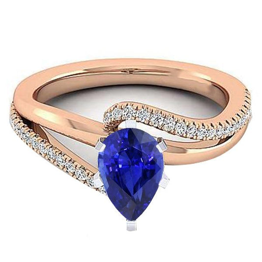 Blauer Saphir Edelstein Schmuck Verlobungsring Zweifarbig 4,50 Karat - harrychadent.ch