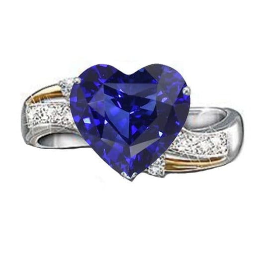 Blauer Saphir-Jubiläums-Herz-Diamant-Ring 3 Karat Damenschmuck - harrychadent.ch