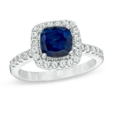 Blauer Saphir mit Diamanten 3.50 ct Jubiläumsring Weißgold 14K - harrychadent.ch