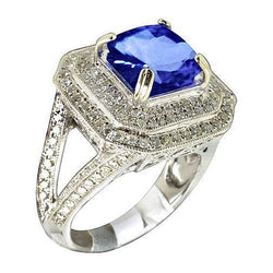 Blauer Saphir Mit Diamantring