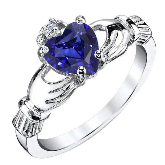 Blauer Saphir & runder Diamantring 2,75 Karat Weißgold Schmuck - harrychadent.ch