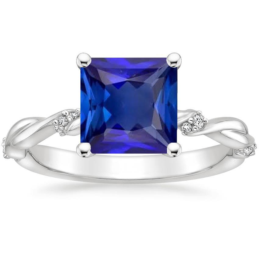 Blauer Saphir-Solitärring mit kleinen Diamantakzenten 5,50 Karat - harrychadent.ch