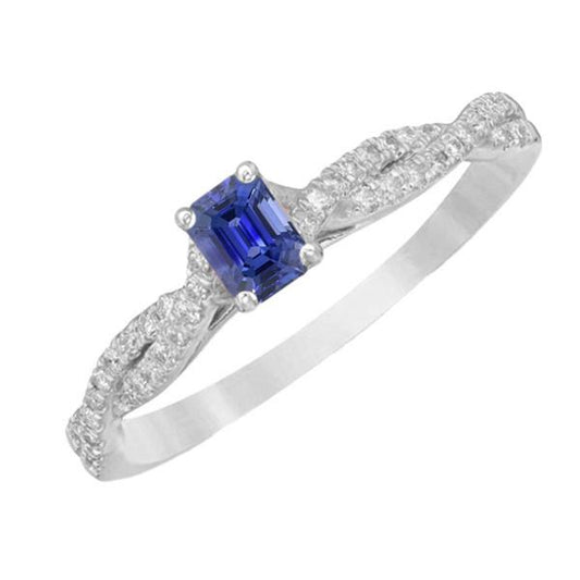 Blauer Saphir-Verlobungsring Birnenform & Diamanten 3,50 Karat - harrychadent.ch