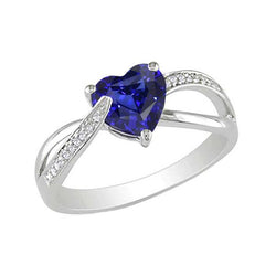 Blauer Saphir-Verlobungsring & Diamanten 2 Karat Gold