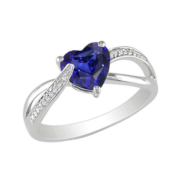 Blauer Saphir-Verlobungsring & Diamanten 2 Karat Gold - harrychadent.ch
