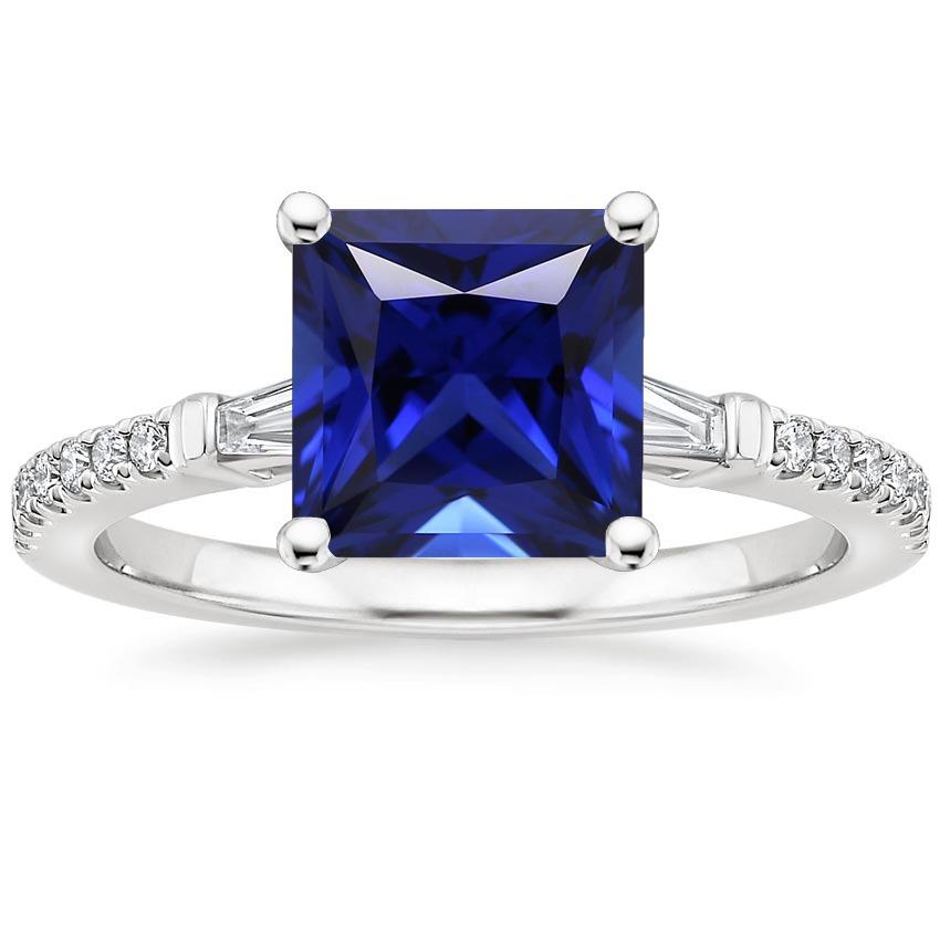 Ceylon Saphir Diamant Akzente Ring Solitaire Princess Cut 5,50 Karat - harrychadent.ch