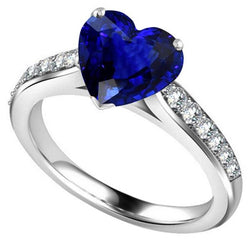 Ceylon Saphir Diamant Ring 4 Karat Konischer Schaft Edelsteinschmuck