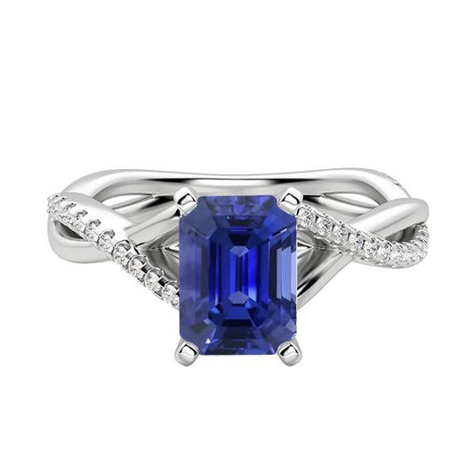 Ceylon Saphir Edelstein Ring Smaragd Twisted Style 3,50 Karat - harrychadent.ch