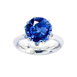 Ceylon Saphir mit Diamanten 1.90 ct Ring Weißgold 14K