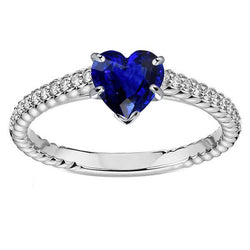 Ceylon Saphir Solitaire Ring & Pave Set Diamantakzente 2,50 Karat