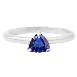 Ceylon Saphir Solitaire Trillion Shaped Ring 1 Karat Schmuck Gold