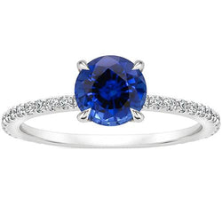 Ceylon-Saphir-Verlobungsring mit Akzenten 2,50 Karat Gold 14K