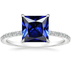 Damen Diamant & Blauer Saphir Verlobungsring Mit Akzenten 6 Karat