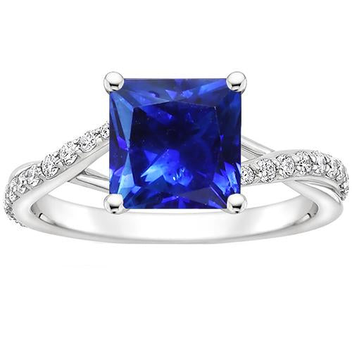 Damen Diamant Edelstein Ring Prinzessin Ceylon Saphir Gold 3,75 Karat - harrychadent.ch