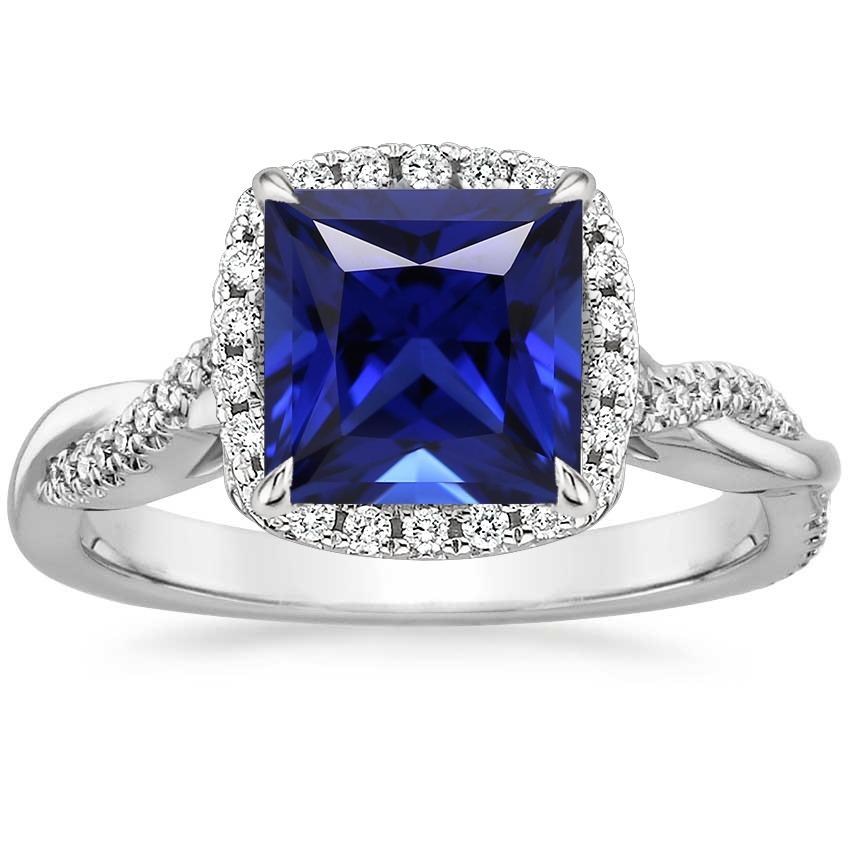 Damen Diamant Halo Ring Krappenset Princess Blue Sapphire 6 Karat Pave - harrychadent.ch