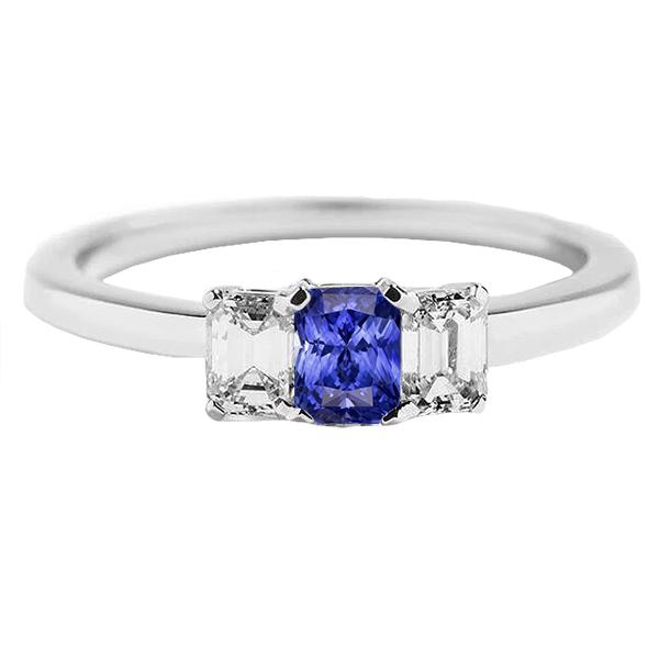 Damen Diamant Jubiläumsring Radiant Cut Ceylon Saphir 1,50 Karat - harrychadent.ch