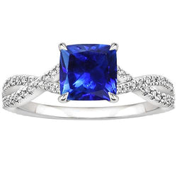 Damen Diamant Ringkissen Ceylon Saphir mit Akzenten 3,25 Karat