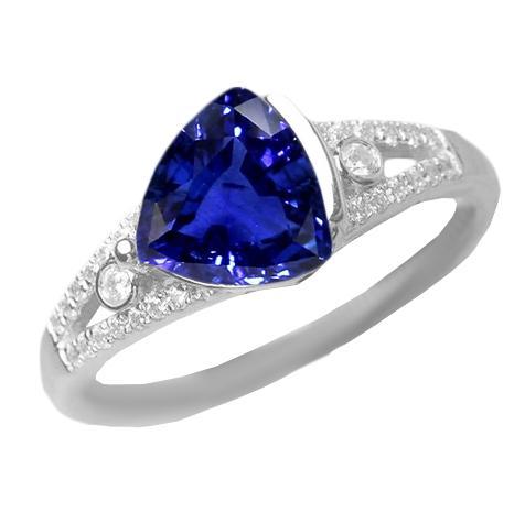 Damen Diamant Schmuck Trillion Saphir Ring 2,50 Karat Split Shank - harrychadent.ch