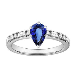 Damen Diamant-Verlobungsring Blauer Saphir & Diamantakzente 2 Karat