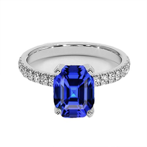 Damen Diamantring Asscher Sri Lanka Saphir 9,25 Karat Gold - harrychadent.ch