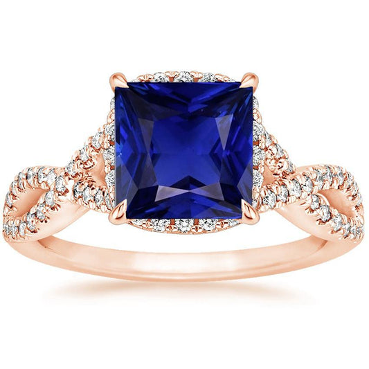 Damen Diamantring Prinzessin Ceylon Saphir mit Akzenten 6,25 Karat - harrychadent.ch