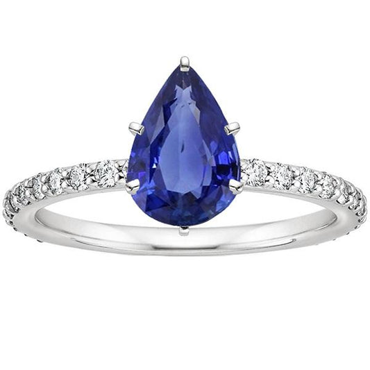 Damen Edelstein Ring Blauer Saphir & Diamant Goldschmuck 5.25 Karat - harrychadent.ch