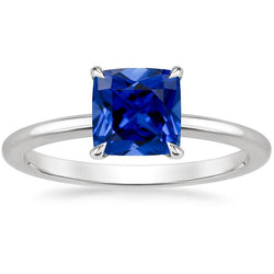 Damen Edelstein Ring Solitaire Sri Lankan Saphir Kissen 2,25 Karat