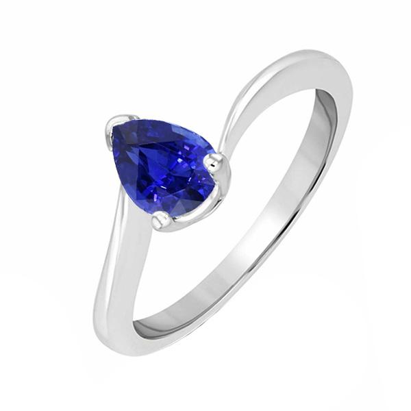 Damen Edelstein Solitaire Birne Blauer Saphir Schmuckring 1.50 Karat - harrychadent.ch