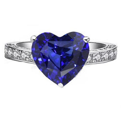Damen Edelsteinring Herzschliff Saphir & Diamanten 3 Karat Schmuck