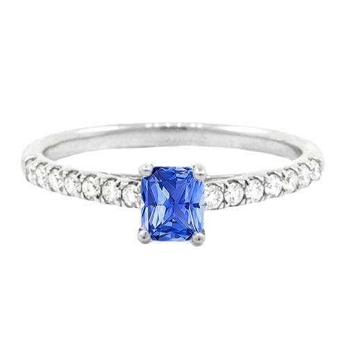 Damen Edelsteinring mit Diamanten Saphir im Radiant Cut 1,50 Karat - harrychadent.ch