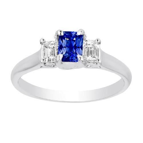 Damen Gold 3 Steine Diamant Saphir Ring U Krappen Set 1,25 Karat - harrychadent.ch