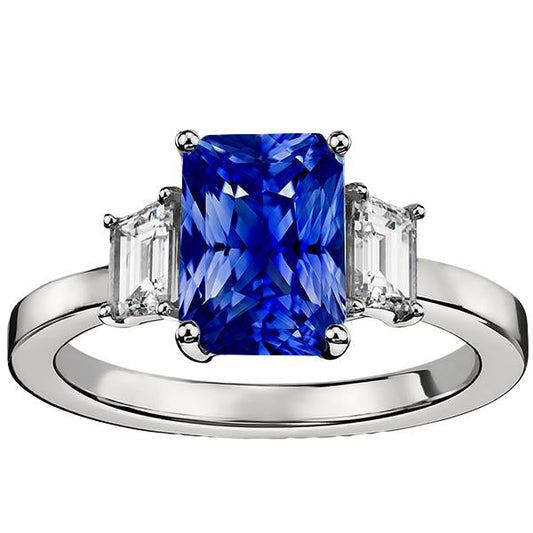 Damen Gold Edelstein Ring Smaragd Diamant Ceylon Saphir 3,50 Karat - harrychadent.ch
