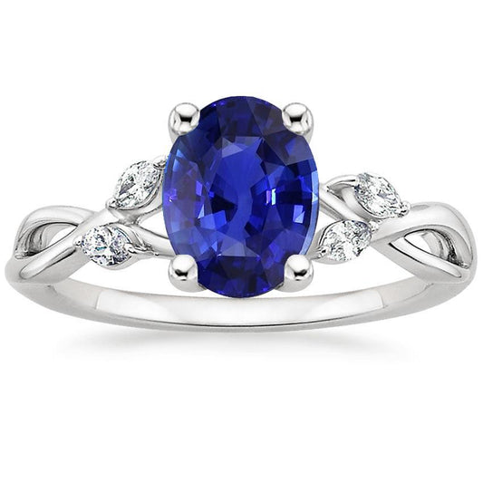 Damen Jubiläumsring Blauer Saphir & Marquise Akzente 2.50 Karat - harrychadent.ch