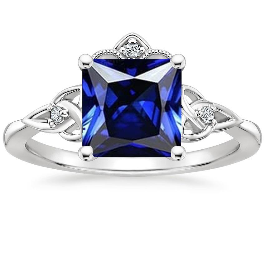 Damen Kleiner Diamant Goldring Vintage-Stil Blauer Saphir 5,25 Karat - harrychadent.ch