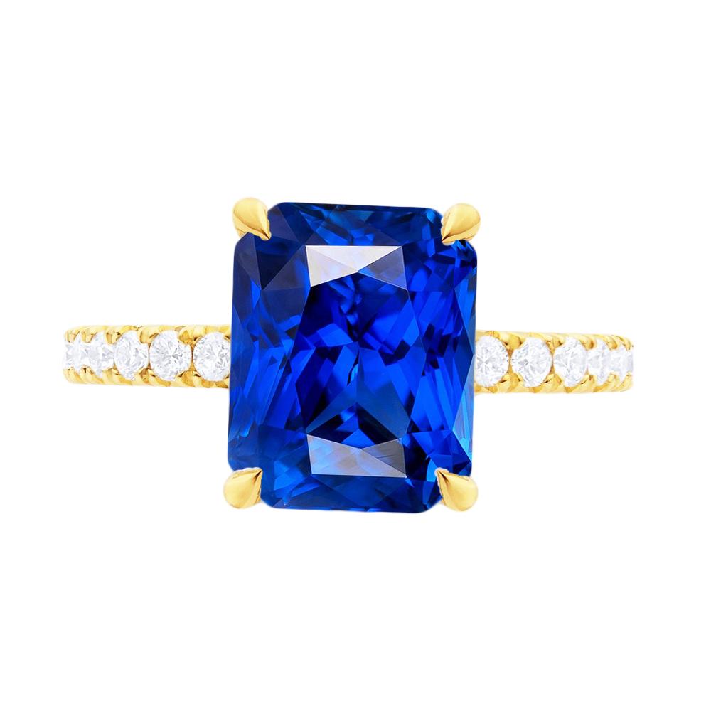 Damen Runder Diamant Schmuck New Radiant Ceylon Saphir Ring 4 Karat - harrychadent.ch