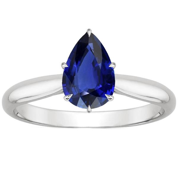 Damen Solitaire Edelstein Ring Birne Ceylon Saphir 4 Karat - harrychadent.ch