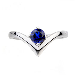 Damen Solitaire Ring Enhancer Rundschliff Blauer Saphir 1 Karat